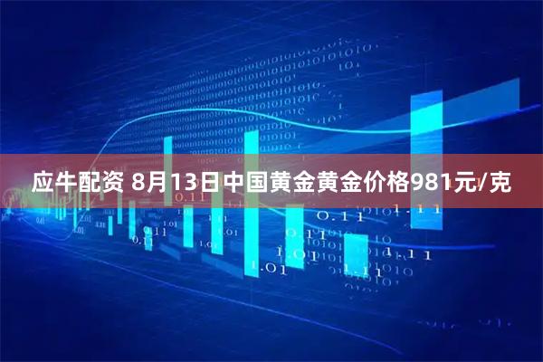 应牛配资 8月13日中国黄金黄金价格981元/克